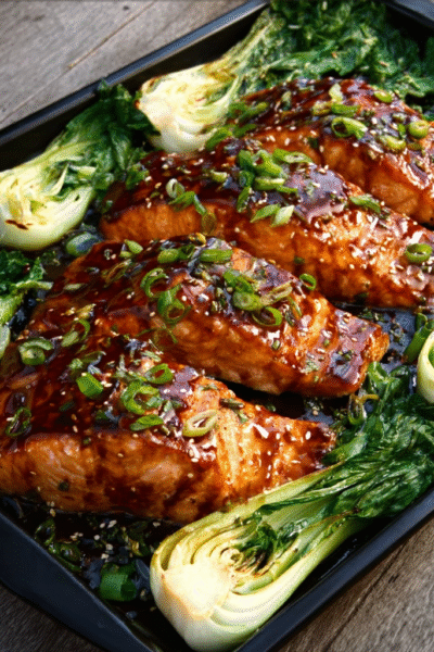 Sheet‑Pan Teriyaki Salmon with Bok Choy