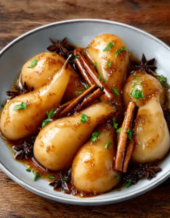 Spiced Chai Poached Pears