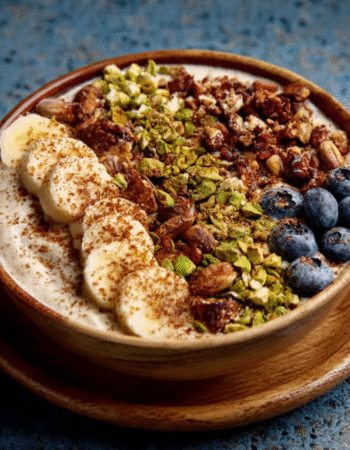 Spicy Pistachio Halva Smoothie Bowl