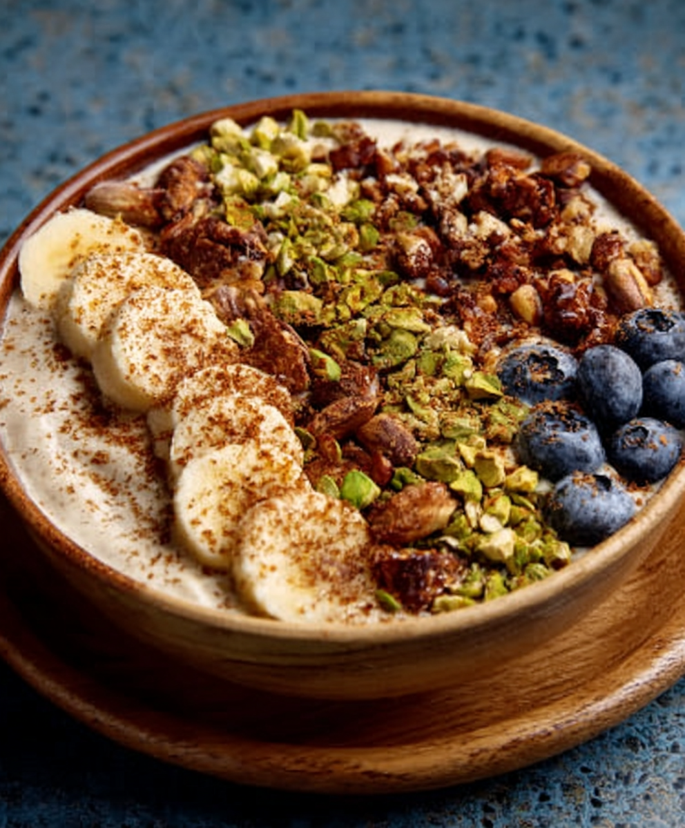Spicy Pistachio Halva Smoothie Bowl