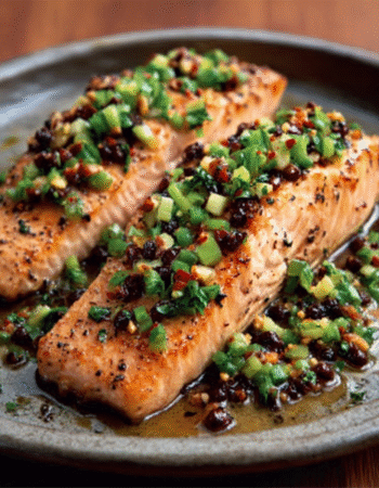 Spicy Salmon with Nut Salsa