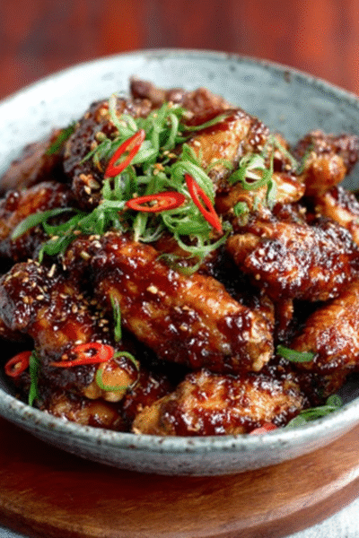 Sticky Chicken Wings with Plum Ketchup