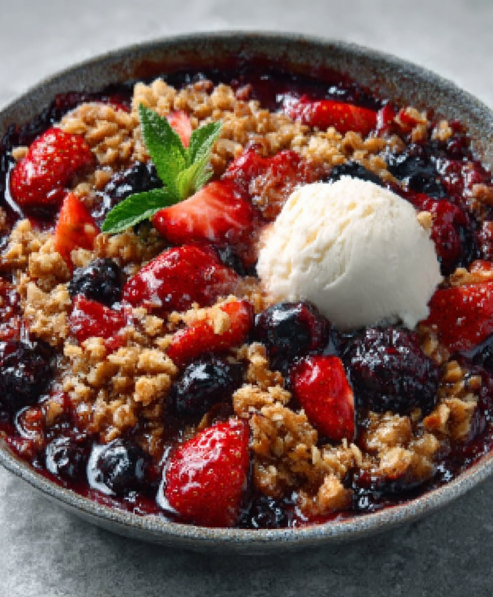 Stovetop Berry Crisp with Brown Sugar Streusel
