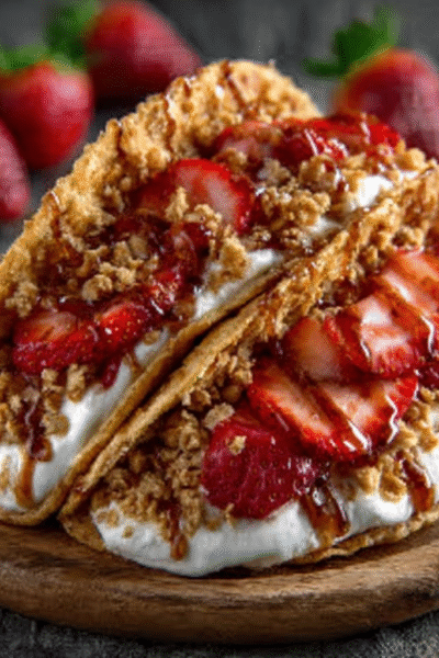 Strawberry Crunch Cheesecake Tacos