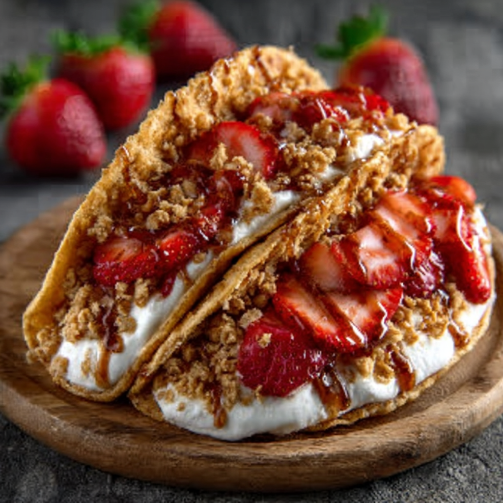 Strawberry Crunch Cheesecake Tacos