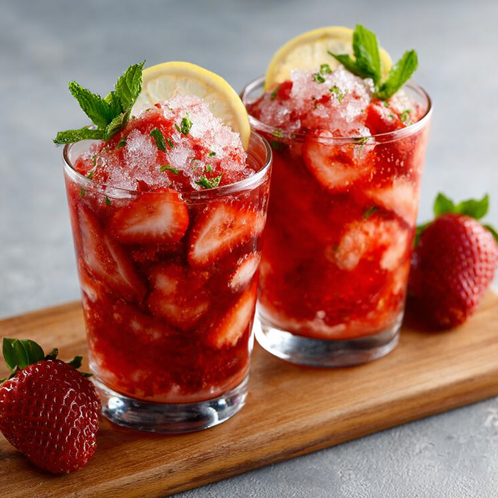 Strawberry Lemon Iced Tea with Homemade Soda