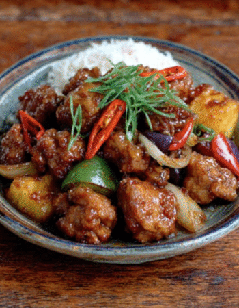 Sweet-and-Sour Pork with Plum Wedges