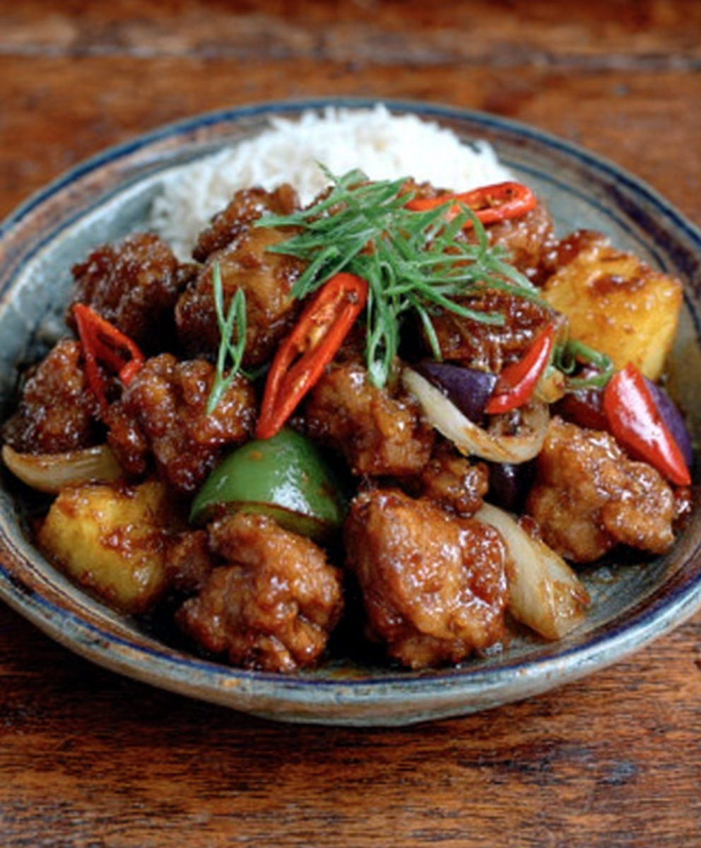 Sweet-and-Sour Pork with Plum Wedges