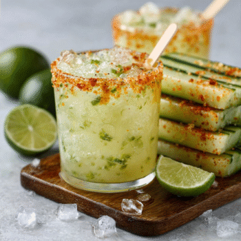 Tangy pickle margarita pops