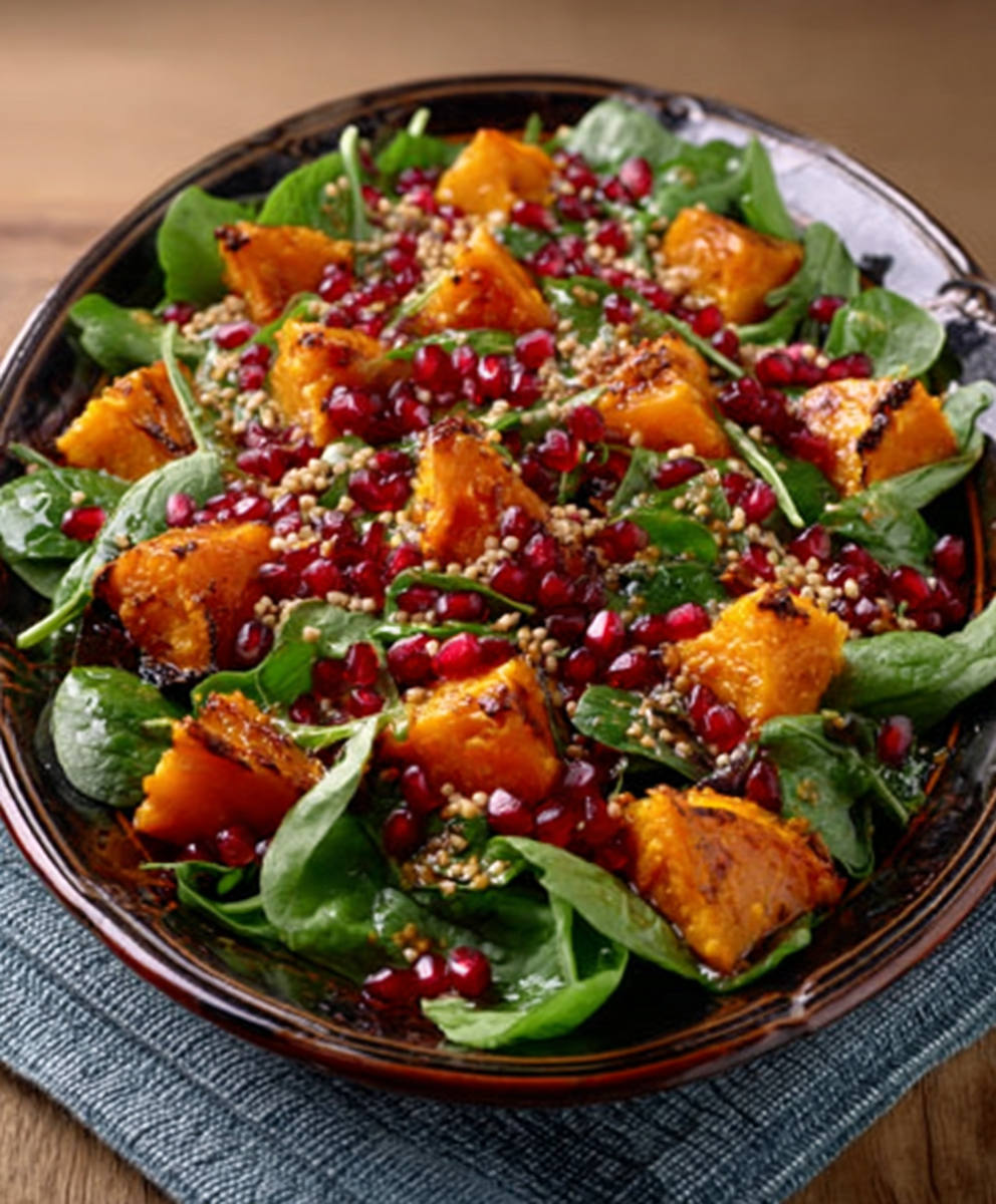 Warm Pumpkin and Pomegranate Salad
