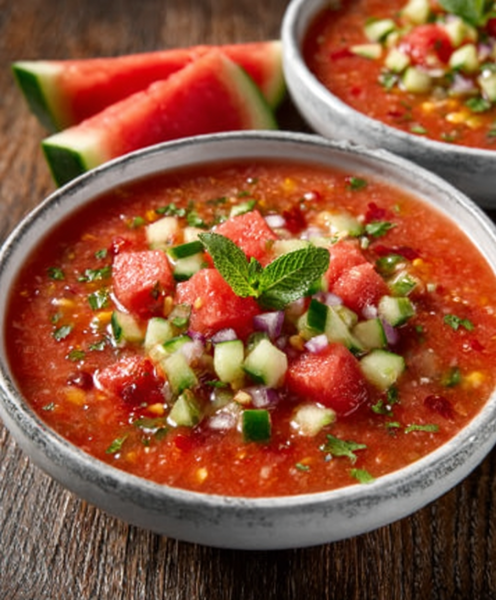 Watermelon Cucumber Gazpacho