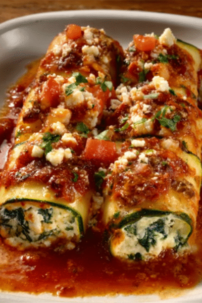 Zucchini Cannelloni with Ricotta and Sun-Dried Tomato