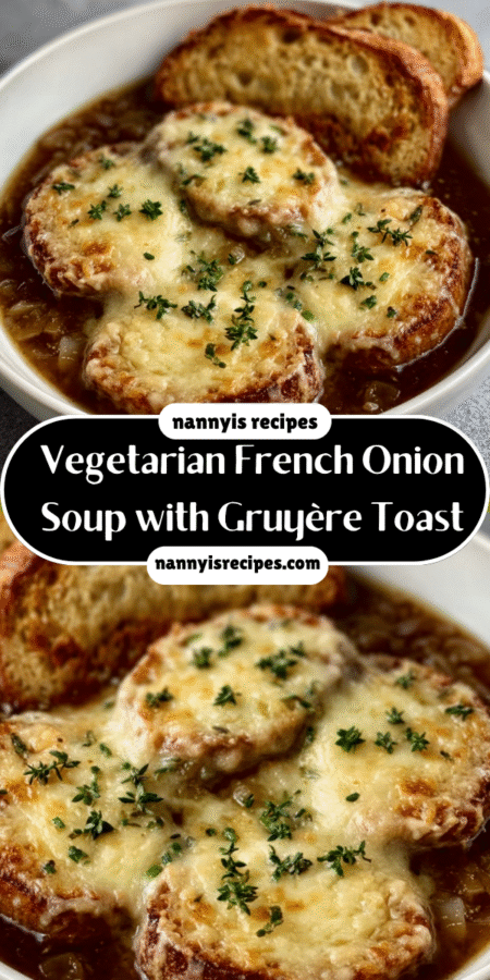 Vegetarian French Onion Soup with Gruyère Toast Delights! 4 45