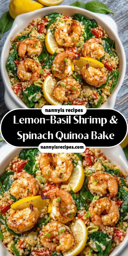 Lemon-Basil Shrimp & Spinach Quinoa Bake Recipe Delight! 4 48