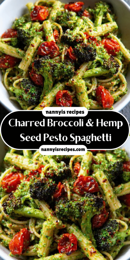 Charred Broccoli & Hemp Seed Pesto Spaghetti recipe delights! 4 52
