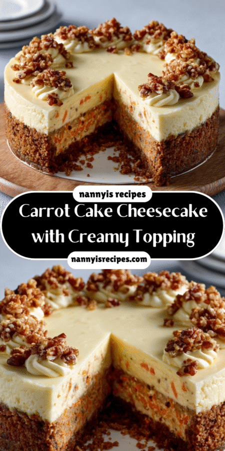 Carrot Cake Cheesecake with Creamy Topping: Indulge Today! 7 9 4