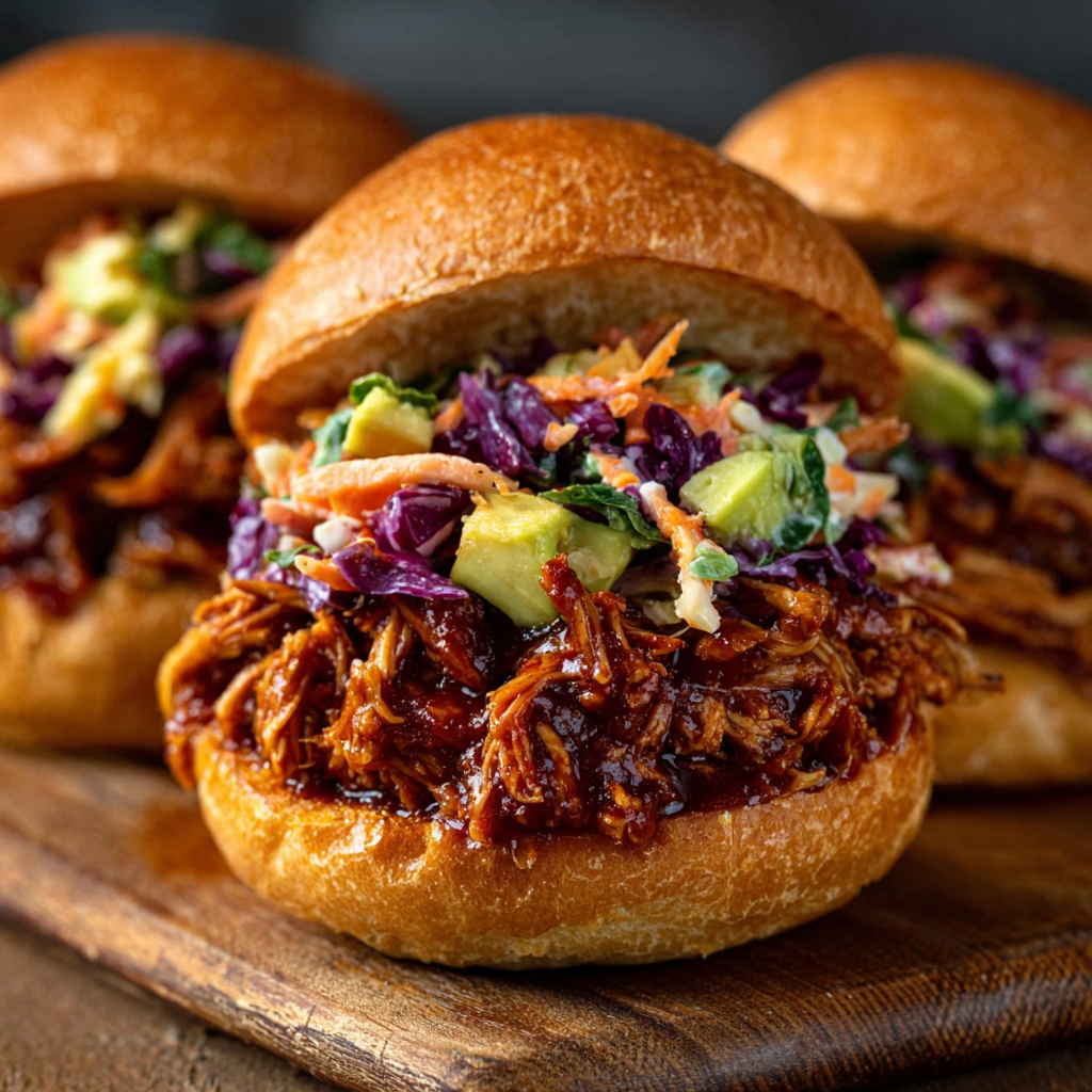 BBQ Jackfruit Sliders with Avocado Slaw