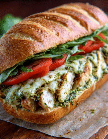 Chicken Pesto and Mozzarella Sandwich
