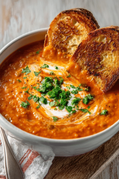 Creamy Tomato Lentil Soup