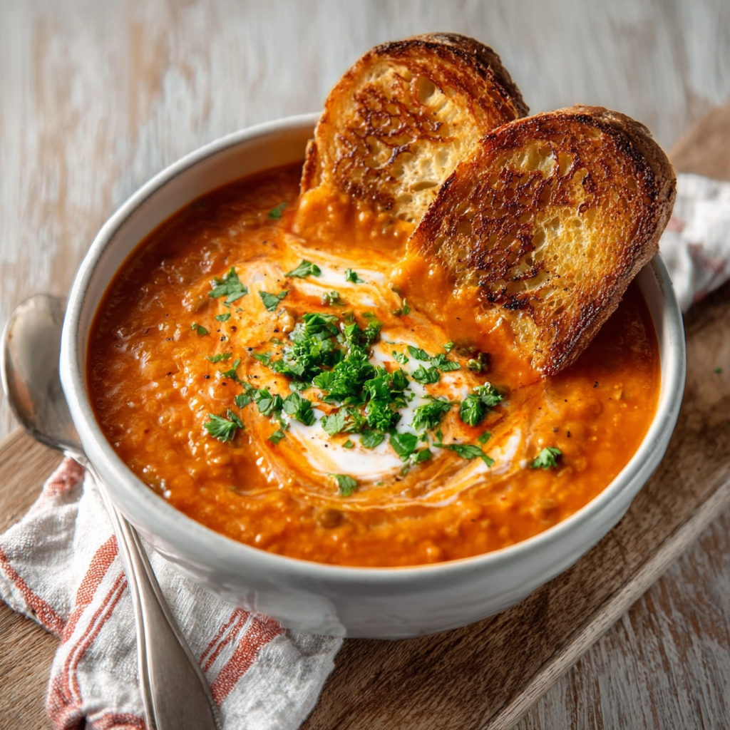 Creamy Tomato Lentil Soup