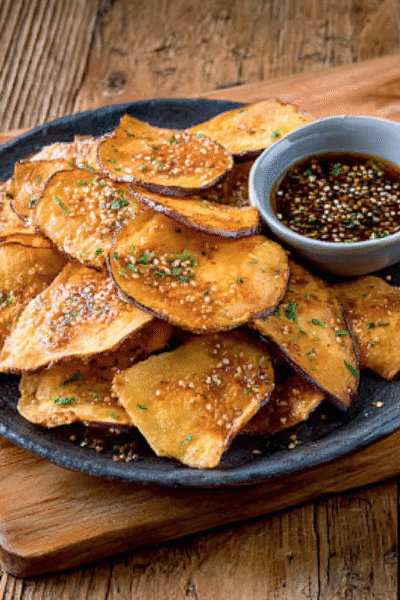 Crispy Eggplant Chips with Honey
