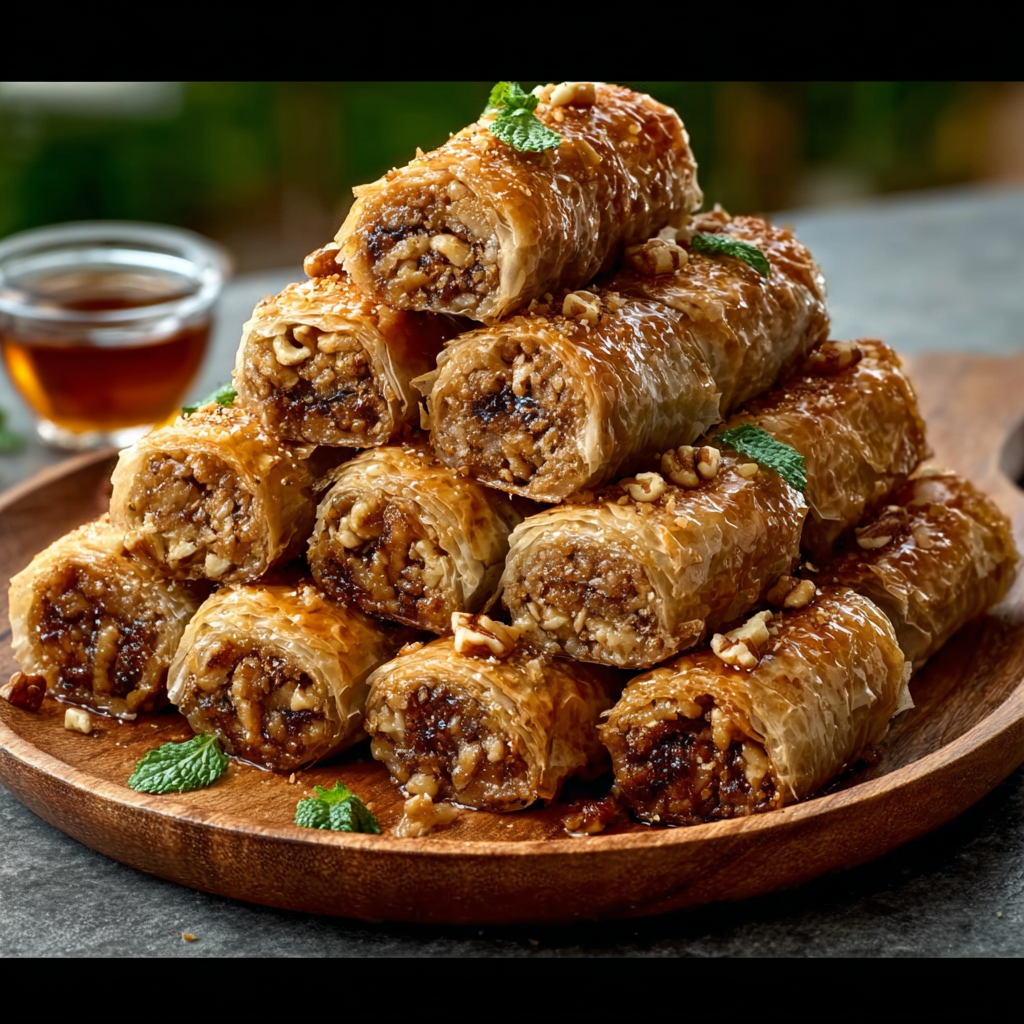 Fig & Walnut Baklava Rolls