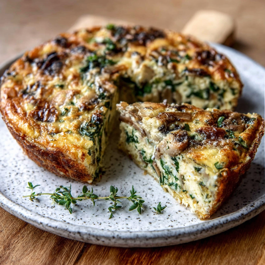 Foraged Wild Garlic & Mushroom Frittata