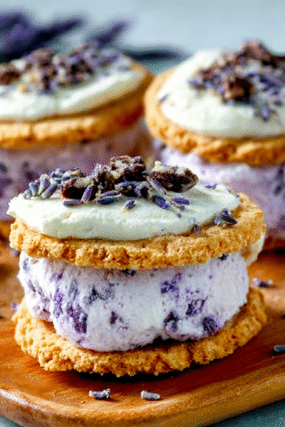 Lavender Vanilla Bean Ice Cream Sandwiches
