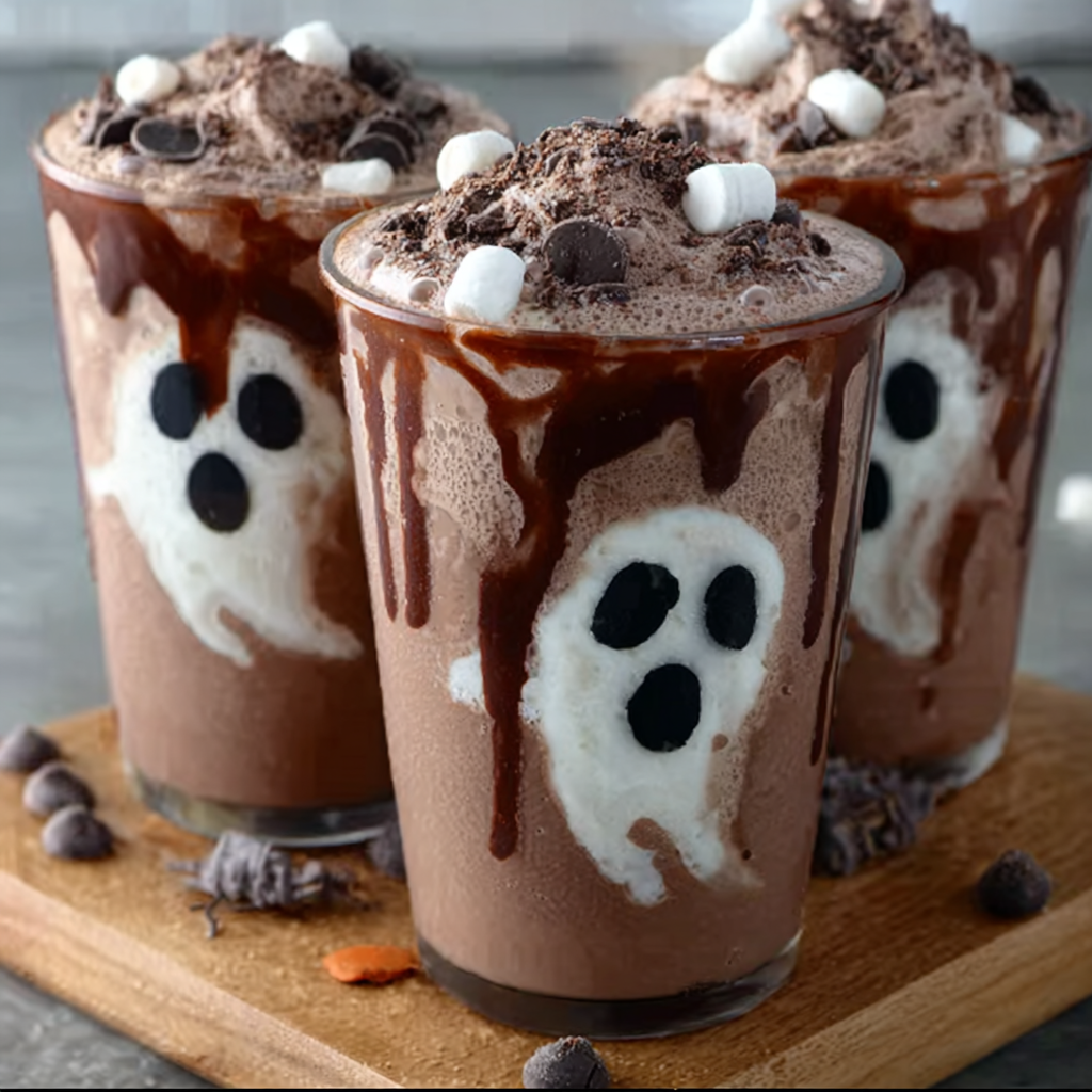 Marshmallow Ghost Chocolate Milk For HALLOWEEN!
