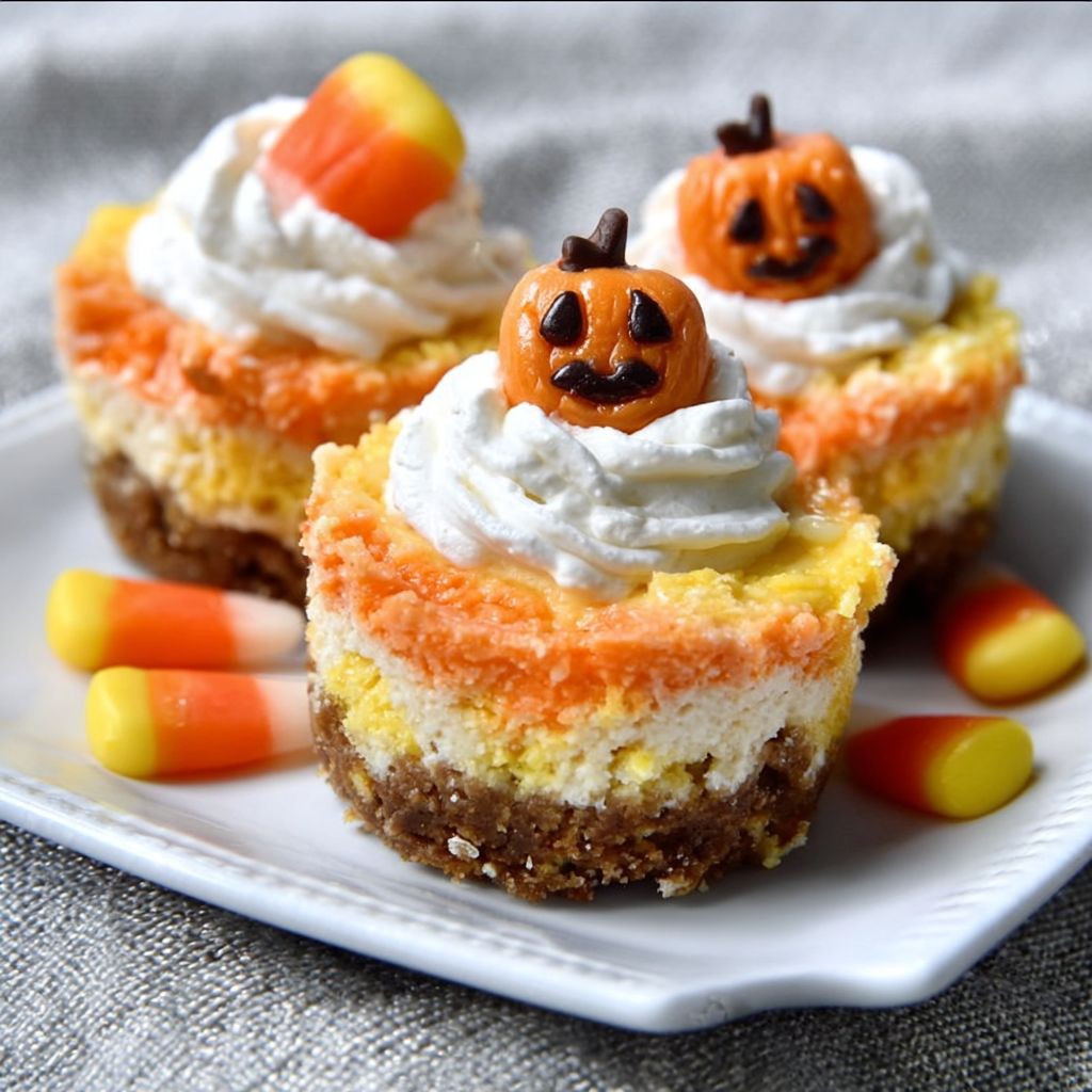 Mini Candy Corn Cheesecakes
