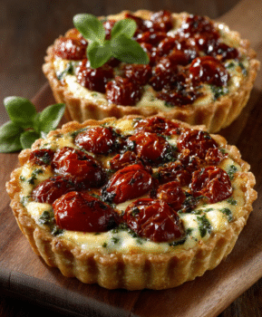 Mini Cherry Tomato and Basil Tarts