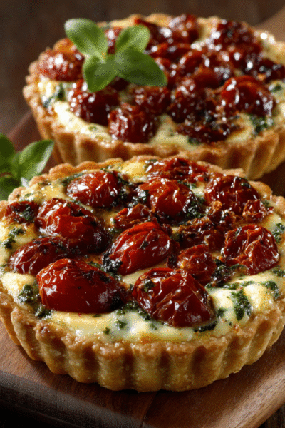 Mini Cherry Tomato and Basil Tarts
