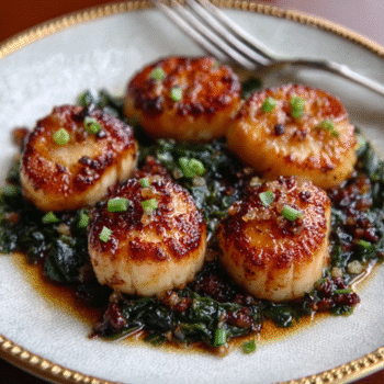 Miso-Maple Glazed Seared Scallops with Chive Butter