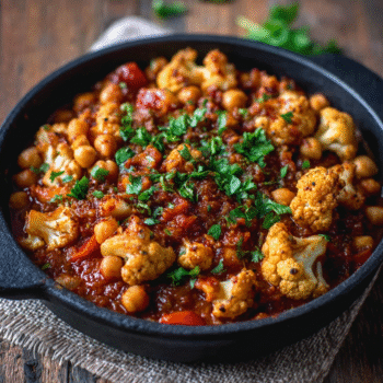 Moroccan Spiced Chickpea & Cauliflower Tagine