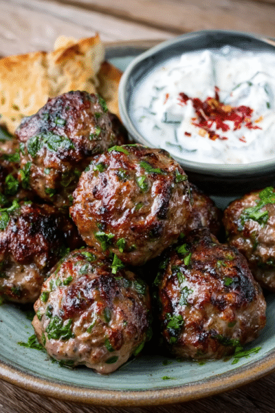 Paprika-Infused Lamb Meatballs with Yogurt Dip