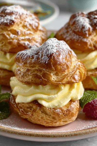 Passionfruit Cream Puff Stacks