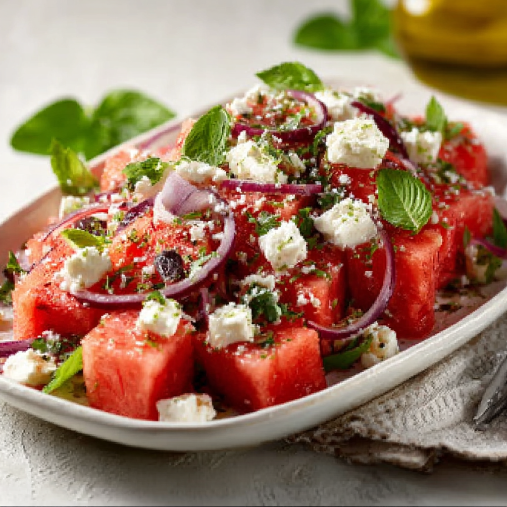 Refreshing Greek Watermelon & Feta Salad Recipe