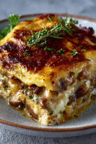 Roasted Chestnut & Mushroom Lasagna