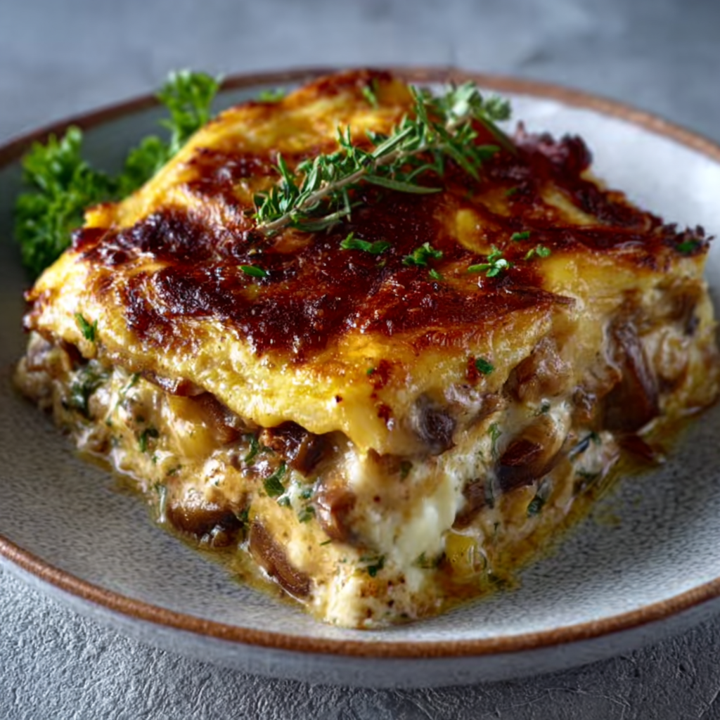 Roasted Chestnut & Mushroom Lasagna