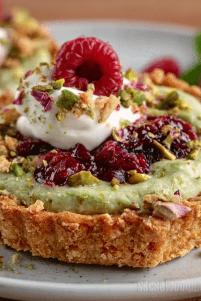 Rose Pistachio Cream Tartlets