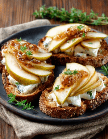 Rye Toast with Pear and Brie