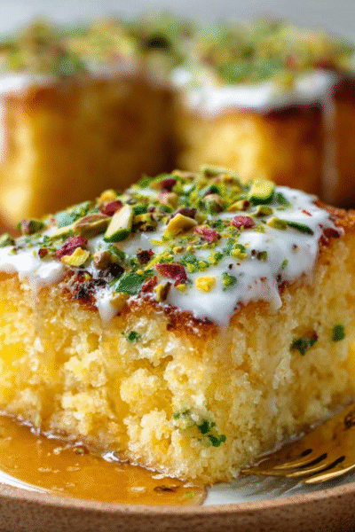 Saffron Pistachio Milk Cake