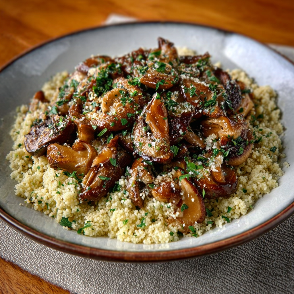Sautéed Wild Mushrooms with Herb-Infused Couscous