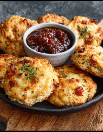 Savory Cheese and Herb Scones with Tomato Chutney