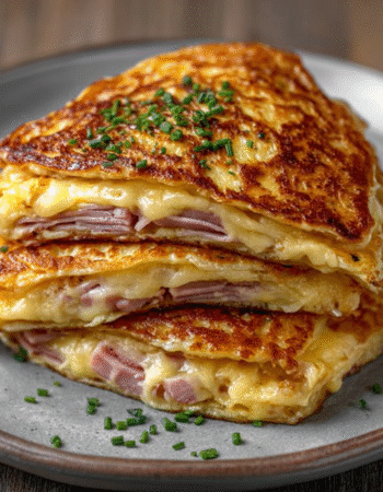 Savory Pancakes with Ham and Cheese