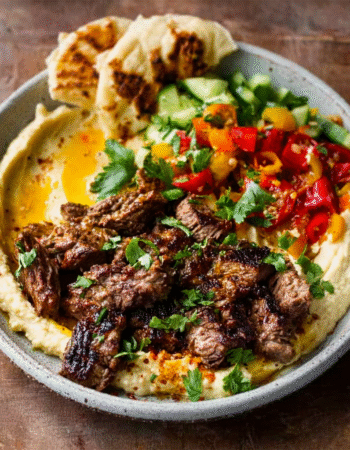 Shawarma-Inspired Spiced Lamb and Hummus Bowls