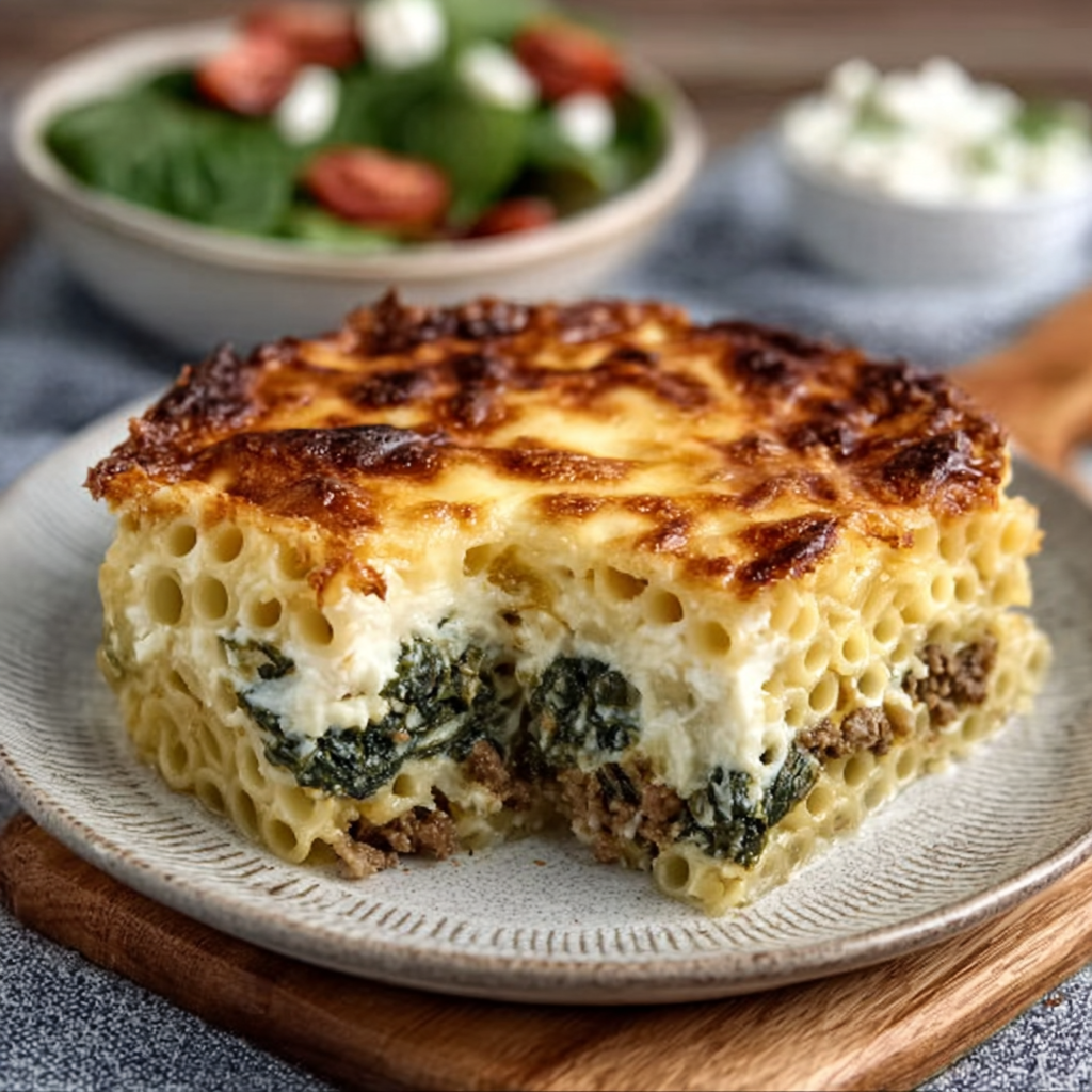 Spinach and Feta Pastitsio Pie