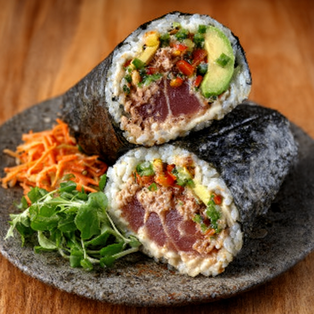 Sushi Burrito with Ahi Tuna & Yuzu Cream