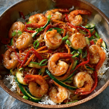 Sweet Chili Coconut Prawn & Zucchini Stir-Fry
