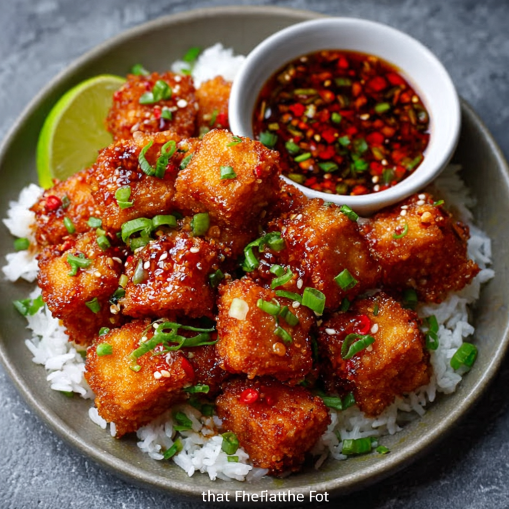 Sweet Chili Crispy Tofu Bites